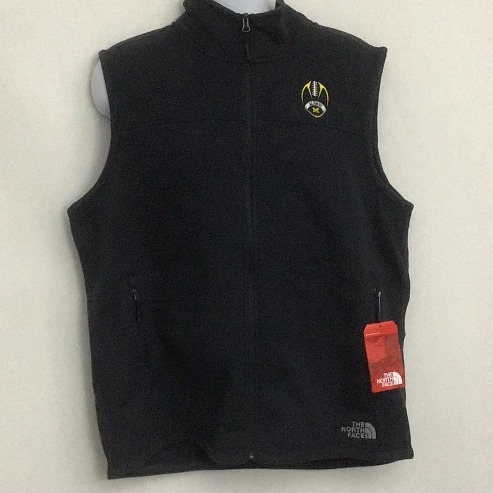 NWT The North Face Sweater Fleece Vest with Michigan Alumni Logo Size XL Navy